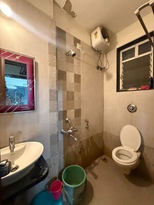 Bathroom in 2 BHK Apartment at LS Mehetre Laxmi Horizon, Punawale – for Rent