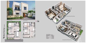 Floor Plan in 3 BHK Villa at Doordarshan Colony – for Sale