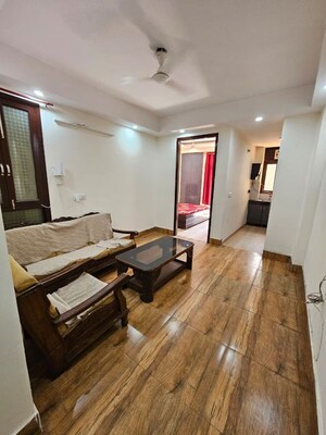 Living Room in 1 BHK Builder Floor at Palm Residency Chhatarpur, Chattarpur – for Rent