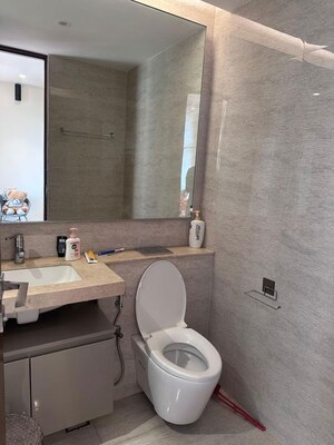 Bathroom in 3 BHK Apartment at One Hiranandani Park Cloverdale, Ghodbunder Road – for Rent