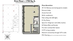 Floor Plan in  Office Space at Sector 8 Dwarka – for Rent
