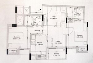 Floor Plan in 2 BHK Apartment at Brigade Parkside East, Sarjapur Road – for Rent