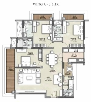 Floor Plan in 3 BHK Apartment at Juhu – for Sale