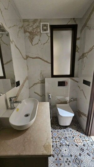 Bathroom in 3 BHK Apartment at Chattarpur – for Rent
