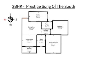 Floor Plan in 2 BHK Apartment at High Grounds – for Sale