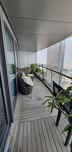 Balcony in 3 BHK Apartment at Lodha The World Towers World One Tier 2, Worli – for Rent