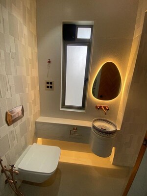 Bathroom in 3 BHK Apartment at Lodha World View, Worli – for Rent