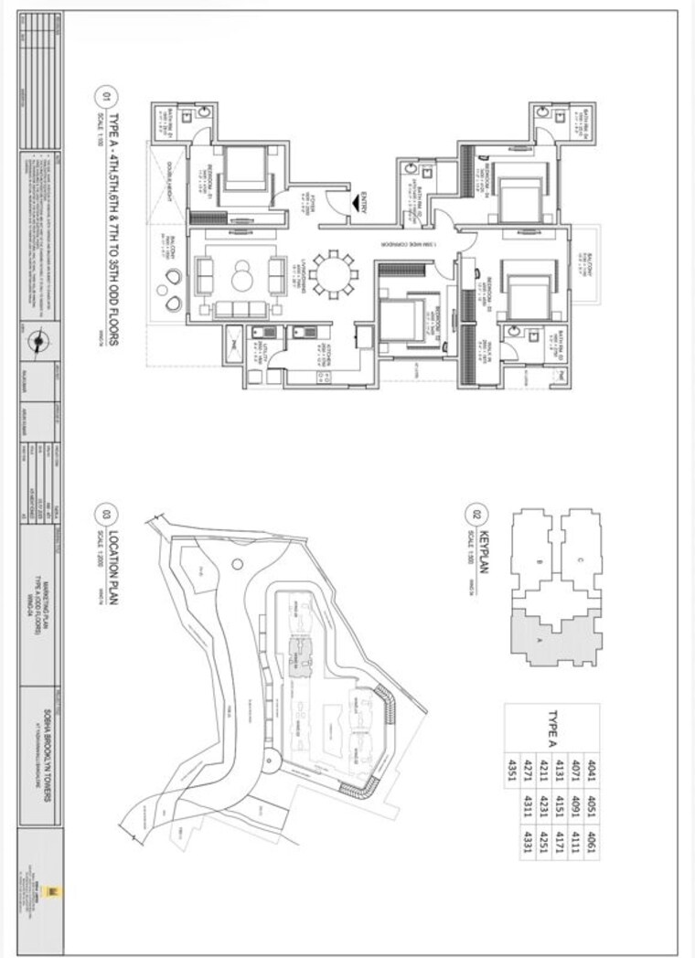 Floor Plan, sobha-brooklyn-towers-town-park 4 Bedroom 2400 Sq.Ft. Apartment In Hosur Road Bangalore 10381005
