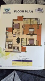 3 BHK + Pooja Room 1600 Sq.Ft. Apartment in Amaatra Crystal