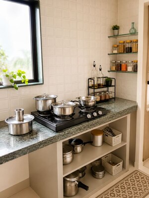 Kitchen in 1 BHK Apartment at Kamgar Putala Vasahat – for Sale