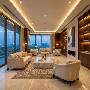 Living Room in 3 BHK Apartment at Chintels Serenity, Sector 109 – for Sale