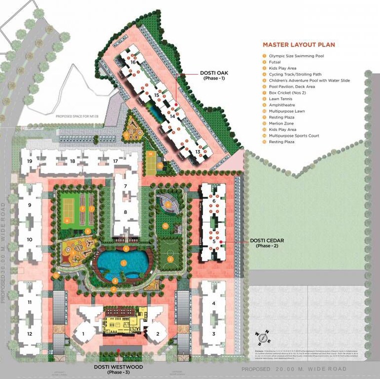 Master Plan, dosti-west-county 2 Bedroom 734 Sq.Ft. Apartment In Balkum Pada Thane 10403565