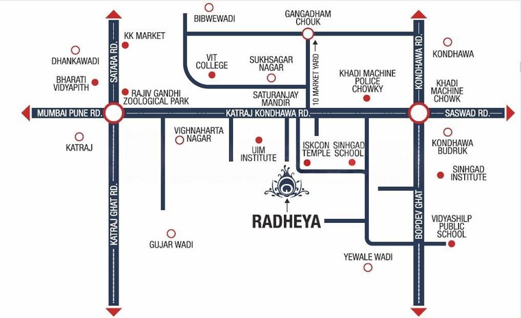 Map Location, bg-radheya 1 Bedroom 571 Sq.Ft. Apartment In Kondhwa Budruk Pune 10403441