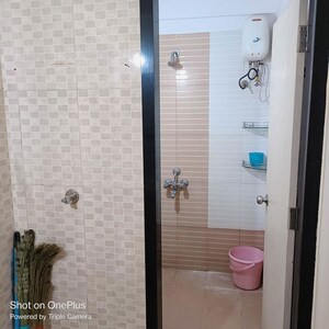 Bathroom in 1 BHK Apartment at Hyde Park CHS, Kharghar – for Rent