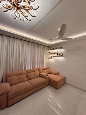 Living Room in 3 BHK Apartment at Goel Ganga Serio, Kharadi – for Rent