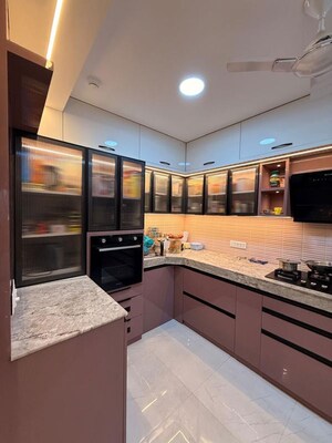 Kitchen in 3 BHK Apartment at Goel Ganga Serio, Kharadi – for Rent
