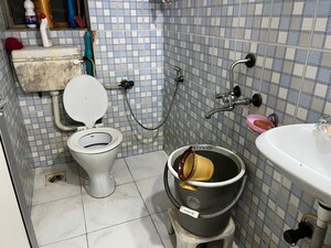 Bathroom in 2 BHK Apartment at Shah Complex 2, Sanpada – for Rent