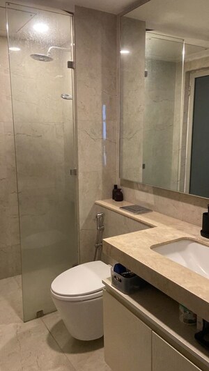 Bathroom in 2 BHK Apartment at Hiranandani Atlantis, Powai – for Rent