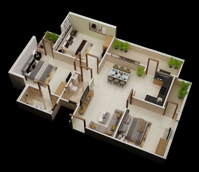 Floor Plan, awadhpuri 3 Bedroom 1300 Sq.Ft. Apartment In Awadhpuri Bhopal 10406566