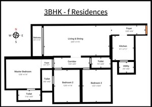 Floor Plan in 3 BHK Apartment at A And O F Residences Malad, Malad East – for Sale