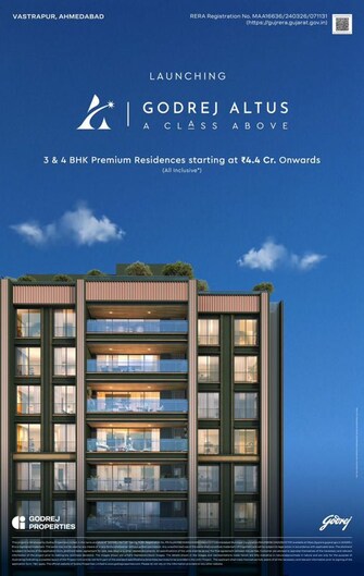 3 BHK Apartment For Sale in Godrej Altus in Vastrapur, Ahmedabad