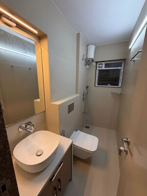 Bathroom in 2.5 BHK Apartment at Kanakia Spaces Niharika, Manpada – for Rent
