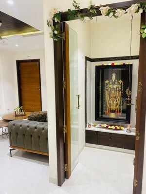 Living Room in 3 BHK Apartment at Crown Whistling Woods, Kokapet – for Rent