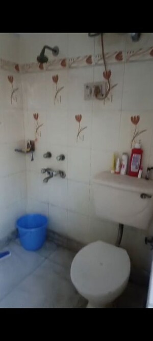 Bathroom in 1.5 BHK Builder Floor at Mehrauli – for Rent