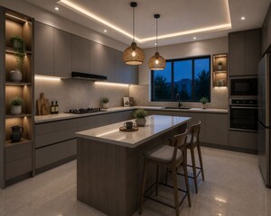 Kitchen in 3 BHK Villa at Poothole – for Sale