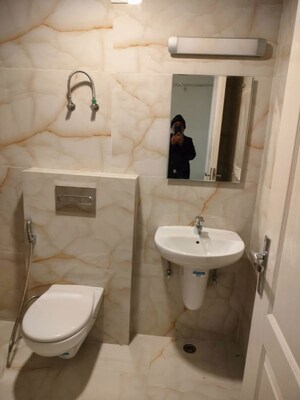 Bathroom in 3 BHK Apartment at Omaxe The Palace, Gomti Nagar – for Rent
