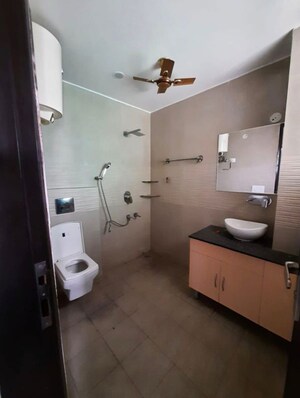 Bathroom in 3 BHK Builder Floor at Nirman Vihar – for Rent