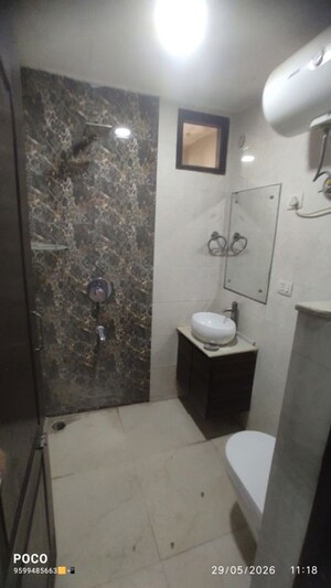 Bathroom in 2 BHK Builder Floor at Mehrauli – for Rent