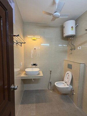 Bathroom in 3 BHK Apartment at Malviya Nagar – for Rent