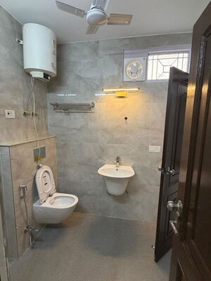 Bathroom in 3 BHK Apartment at Malviya Nagar – for Rent