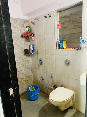 Bathroom in 1 BHK Apartment at Damji Shamji Mahavir Kalpavruksha Wing J Phase 2, Thane West – for Rent