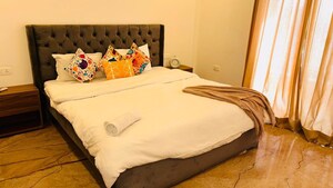 Bedroom in 1 BHK Builder Floor at Sushant Lok I – for Rent