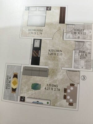 Floor Plan in 1 BHK Apartment at Subhash Nagar – for Sale