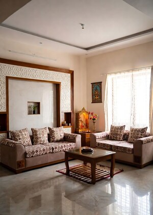 Living Room in 4 BHK Apartment at Raja Park – for Sale