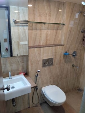 Bathroom in 2 BHK Apartment at Lodha Amara New Tower, Kolshet Road – for Rent