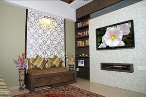Living Room in 3 BHK Apartment at Deep Indraprasth, Satellite – for Rent