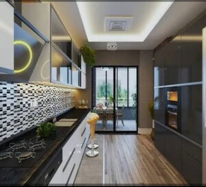 Kitchen in 3.5 BHK Apartment at Oberoi Forestville, Kolshet Road – for Sale