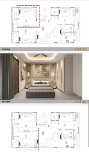 Floor Plan in 3 BHK Builder Floor at Anant Raj Ashok Estate, Sector 63a – for Sale