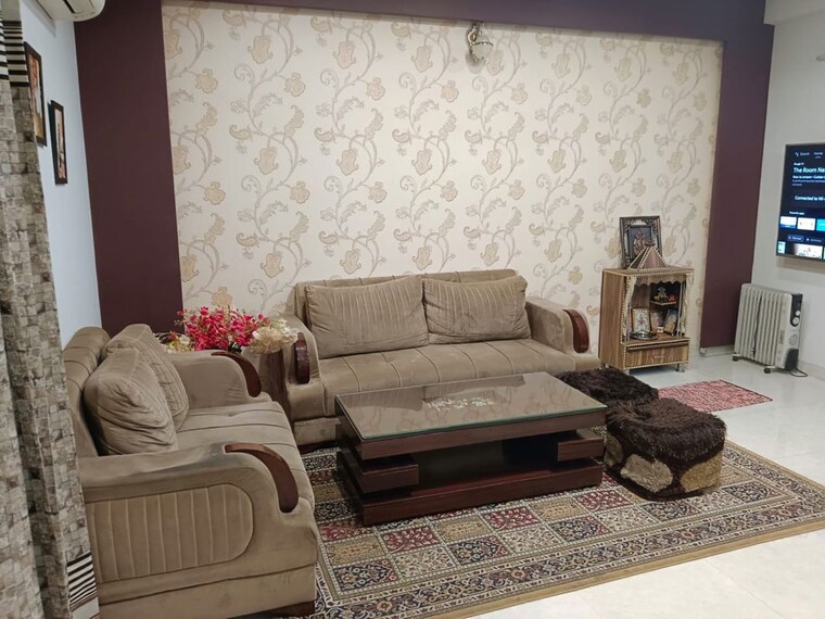 Living Room, shiva-motia-huys 2 Bedroom 1850 Sq.Ft. Apartment In Pir Machalla Zirakpur 10413099