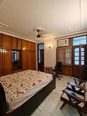 Bedroom in 3 BHK Builder Floor at Sarvodaya Enclave – for Rent
