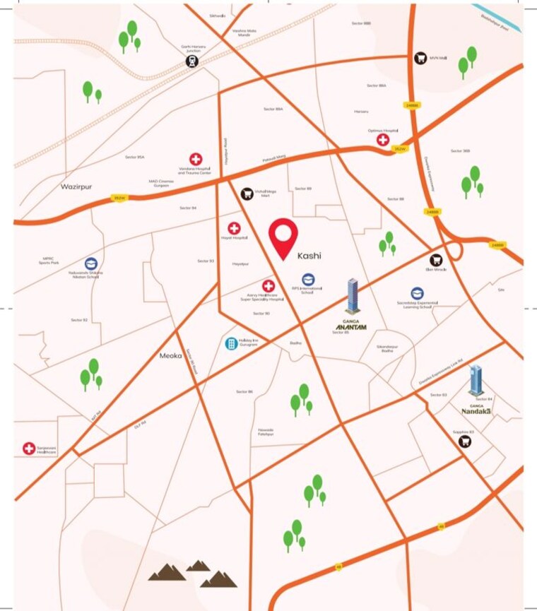 Map Location, ganga-kashi-residences 3 Bedroom 179 Sq.Yd. Builder Floor In Sector 89 Gurgaon 10413329
