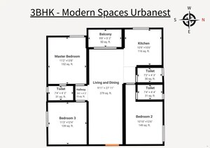 Floor Plan in 3 BHK Apartment at Sarjapur – for Sale