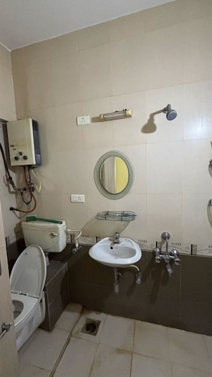 Bathroom in 3 BHK Apartment at SRK Suvarnapushpa, Sahakar Nagar – for Rent