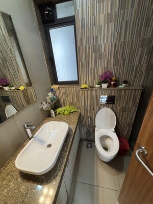Bathroom in 3 BHK Apartment at Shapoorji Pallonji Vicinia, Powai – for Rent