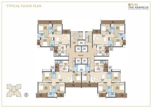 Floor Plan in 3.5 BHK Apartment at Puri The Aravallis, Sector 61 – for Sale