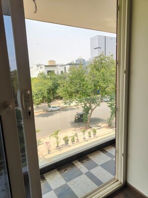 Balcony in 3.5 BHK Builder Floor at Sushant Lok I – for Rent